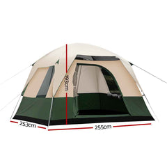 Camping Tent 4 Person Weisshorn Hiking Beach Tents Canvas Ripstop Green
