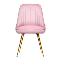 Nappa Dining Chairs Velvet Pink Set of 2