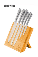 Natural Bamboo Magnetic Knife Block Holder with Strong Magnets