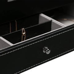 12 Slot PU Leather Lockable Watch and Jewelry Storage Boxes (Black)