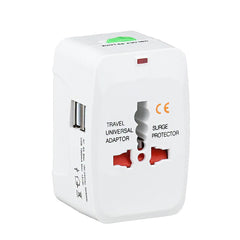 Dual USB Portable Electric Plug Power Socket Adapter International Travel Universal Charger Converter EU UK US AU