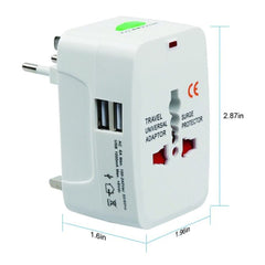 Dual USB Portable Electric Plug Power Socket Adapter International Travel Universal Charger Converter EU UK US AU