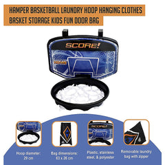 Hamper Basketball Laundry Hoop Hanging Clothes Basket Storage Kids Fun Door Bag