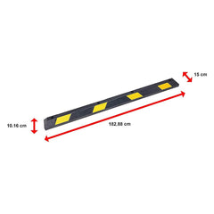 180cm Heavy Duty Rubber Curb Parking Guide Wheel Garage Reflective Yellow