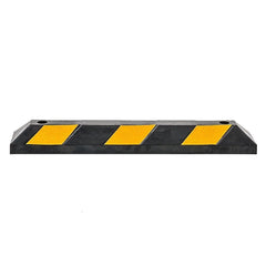 90cm Heavy Duty Rubber Curb Garage Parking Driveway Stopper Reflective Yellow