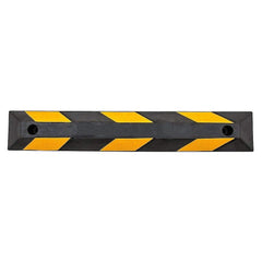 90cm Heavy Duty Rubber Curb Garage Parking Driveway Stopper Reflective Yellow