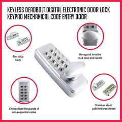 Keyless Deadbolt Lock Keypad Mechanical Code Entry Security Door Lock