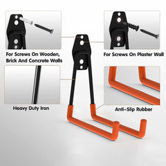 12-Pack Wall Mount Garage Hooks Tool Storage Workshop Organiser Heavy Duty Steel