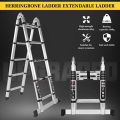 Multipurpose Telescopic Folding Ladder Aluminium Alloy Extension Steps Portable