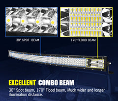 50" Osram LED Light Bar Curved Combo Beam Driving Offroad 4x4 52" With Wiring Kit