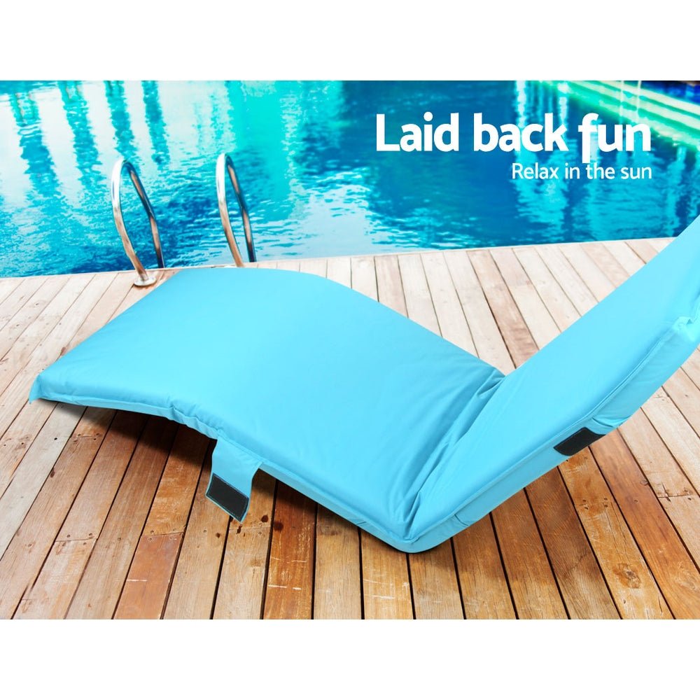 Adjustable Beach Sun Pool Lounger - Blue - Direct On Sale