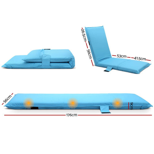 Adjustable Beach Sun Pool Lounger - Blue - Direct On Sale