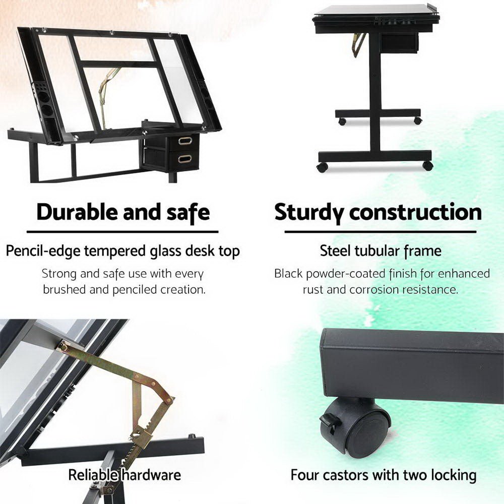 Adjustable Drawing Desk - Black and Grey - Direct On Sale