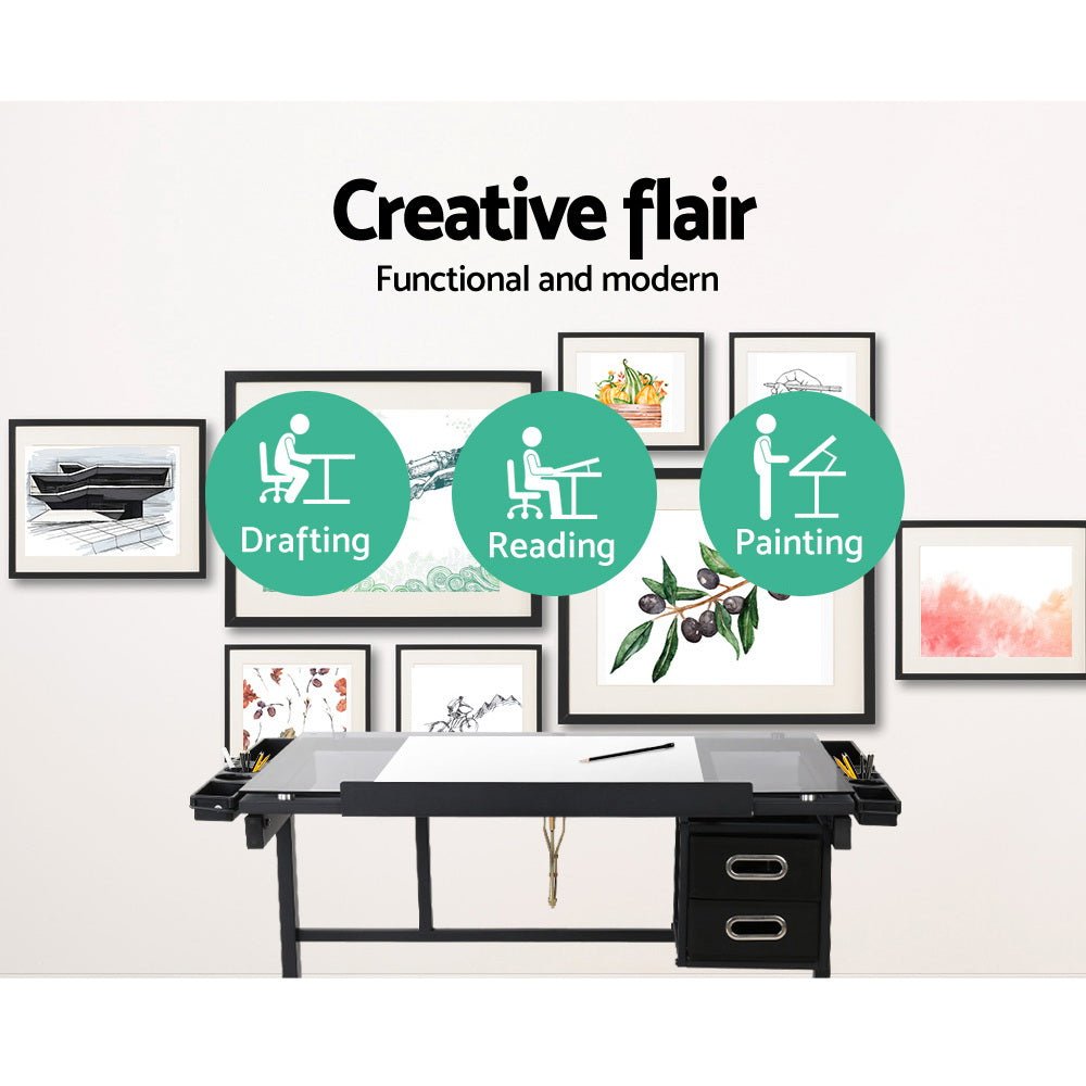 Adjustable Drawing Desk - Black and Grey - Direct On Sale