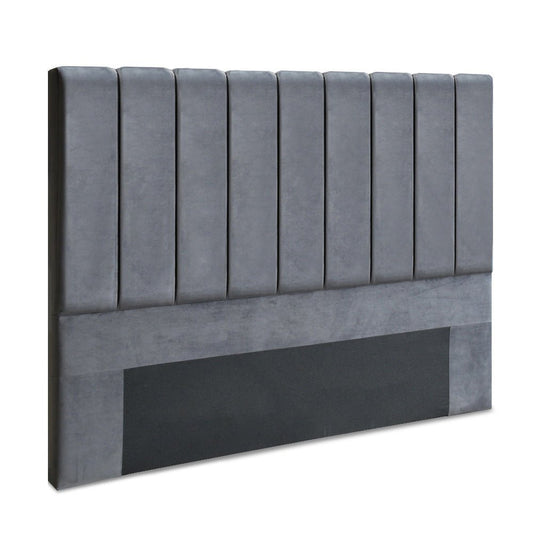 Artiss VELA Bed Head Headboard King Size Bedhead Velvet Grey - Direct On Sale