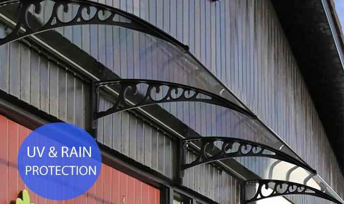 Clear and brown polycarbonate awning panel options