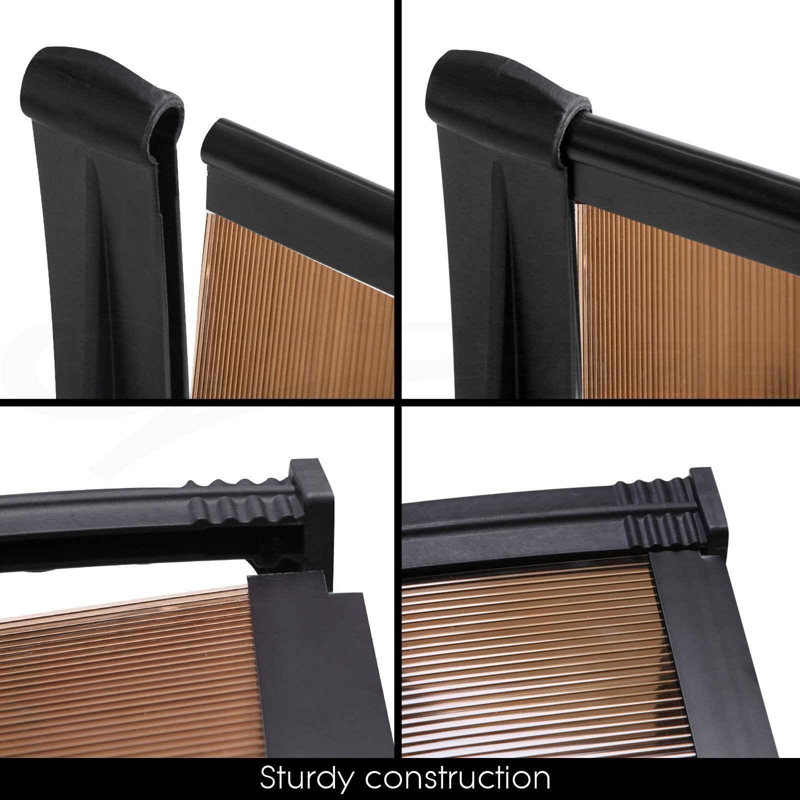 DIY window awning providing sun and rain protection