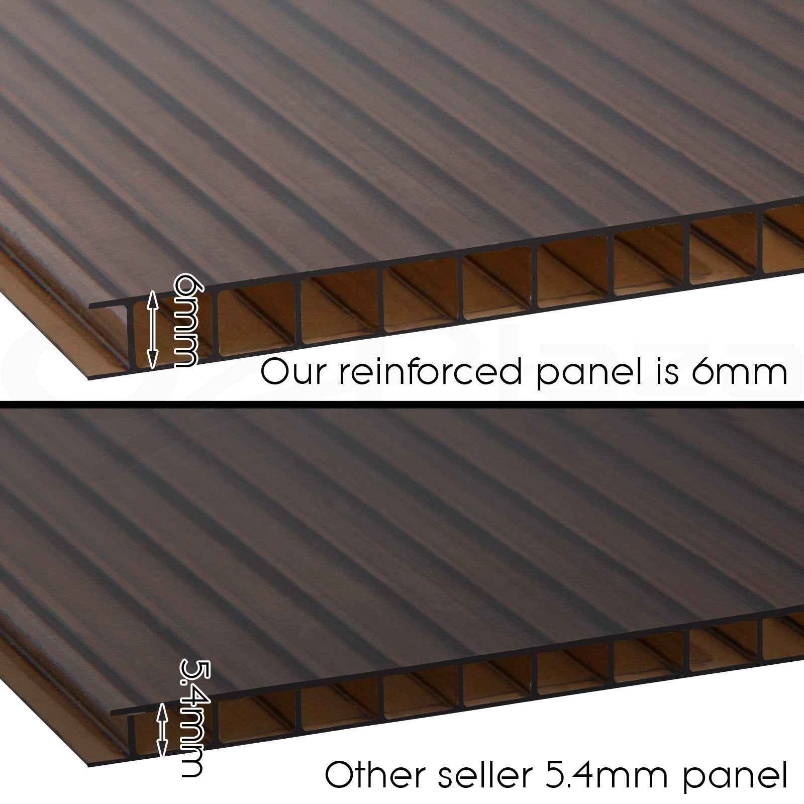 Door and window awning with aluminium support bars