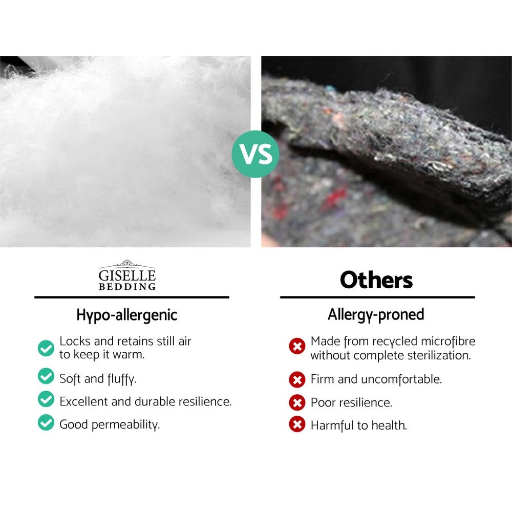 Bamboo Charcoal Pillowtop Mattress Topper 1000GSM with Protector Cover - Direct On Sale