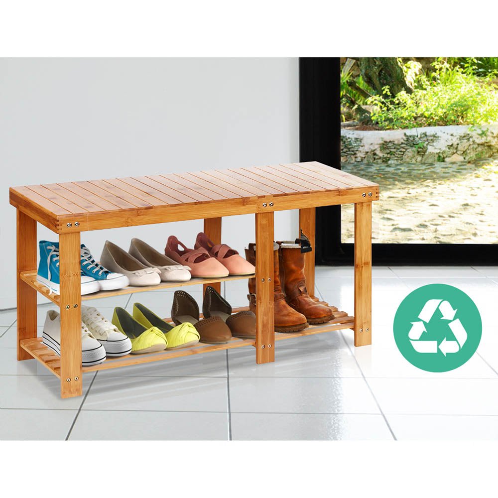 Bamboo Shoe Rack Bench - Direct On Sale