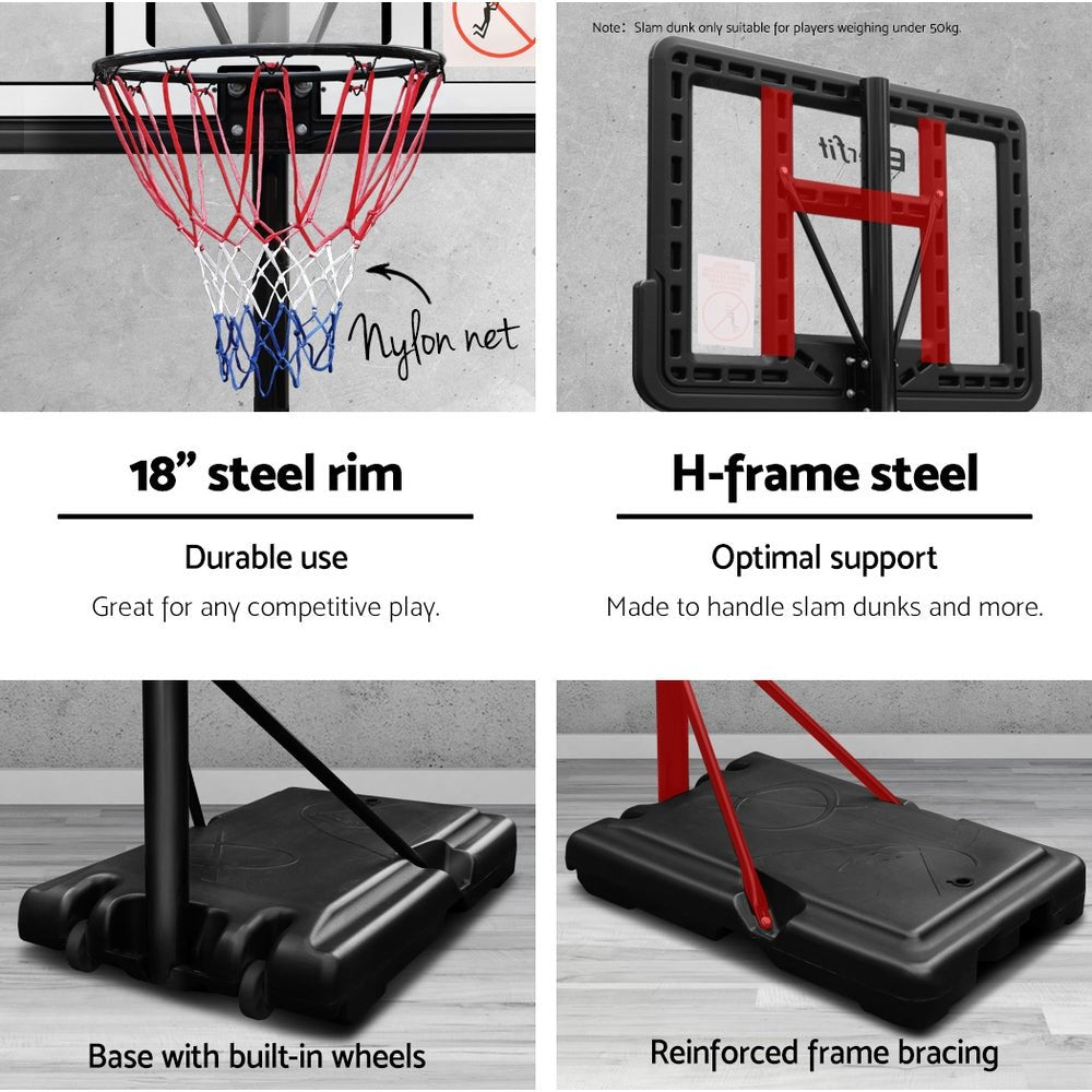 Basketball Hoop Height Adjustable Kid Adult Stand System - Direct On Sale