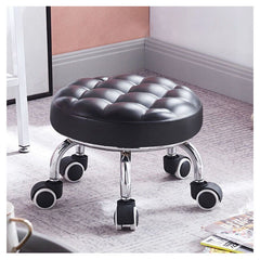 Round Low Roller Seat Stool Small Stool with Wheels Kitchen Wardrobe