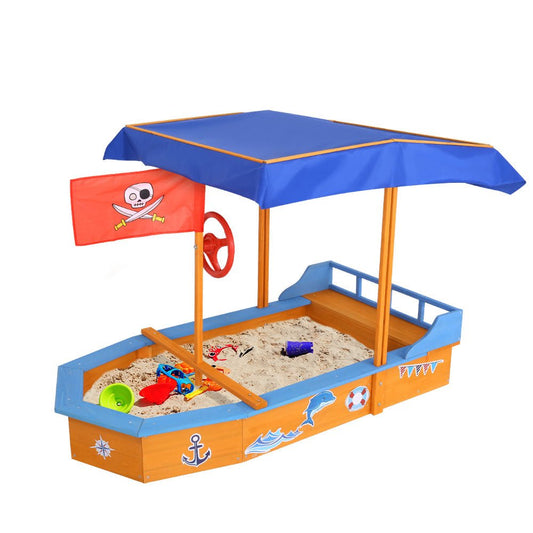 Boat - shaped Canopy Sand Pit - Direct On Sale