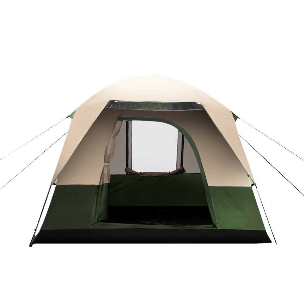 Camping Tent 4 Person Weisshorn Hiking Beach Tents Canvas Ripstop Green - Direct On Sale