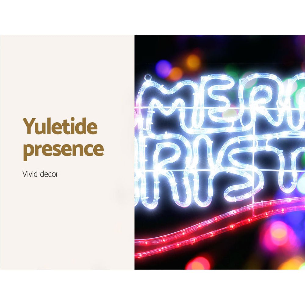 Christmas Motif Lights LED Rope Merry Xmas Waterproof Colourful - Direct On Sale