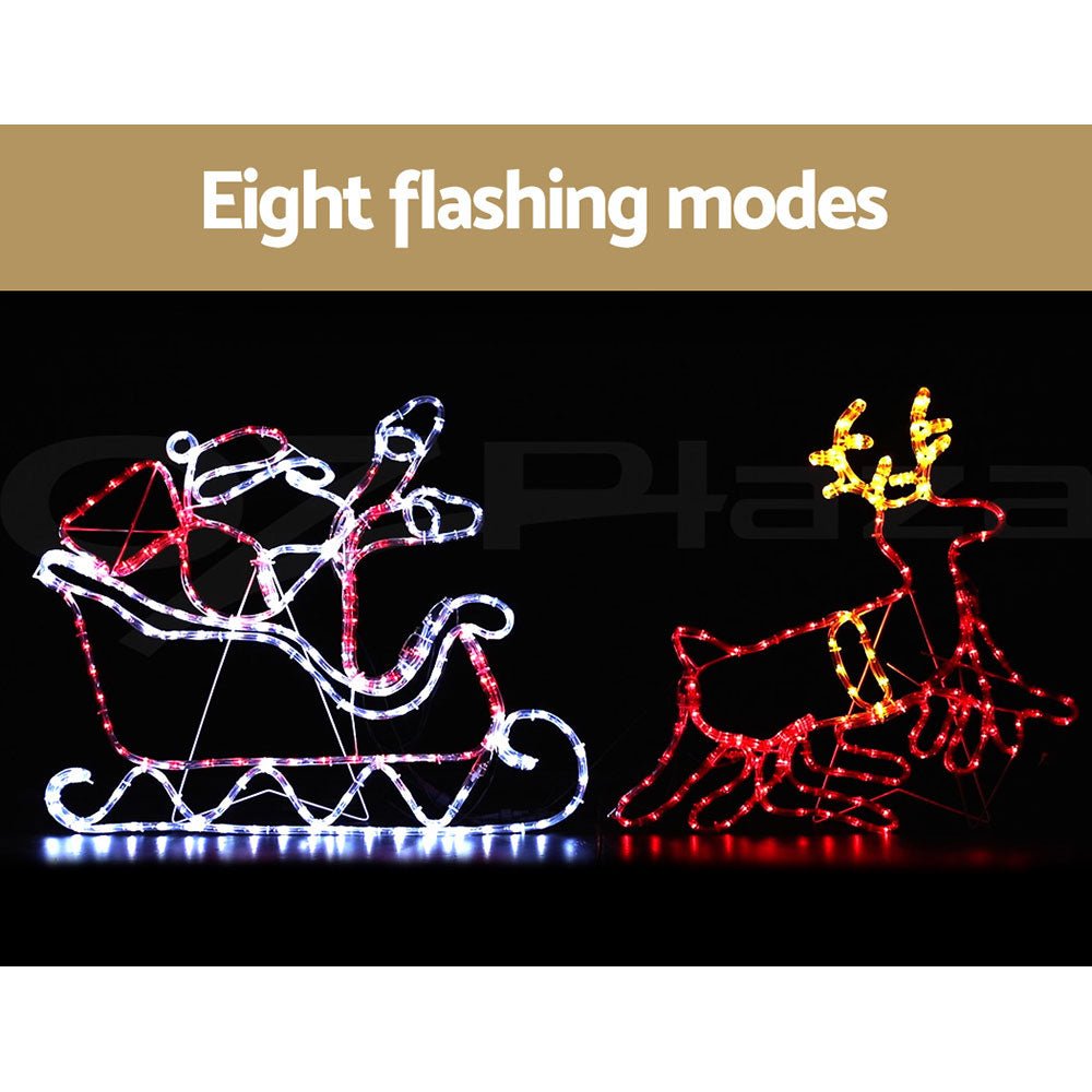 Christmas Motif Lights LED Rope Reindeer Waterproof Colourful Xmas - Direct On Sale