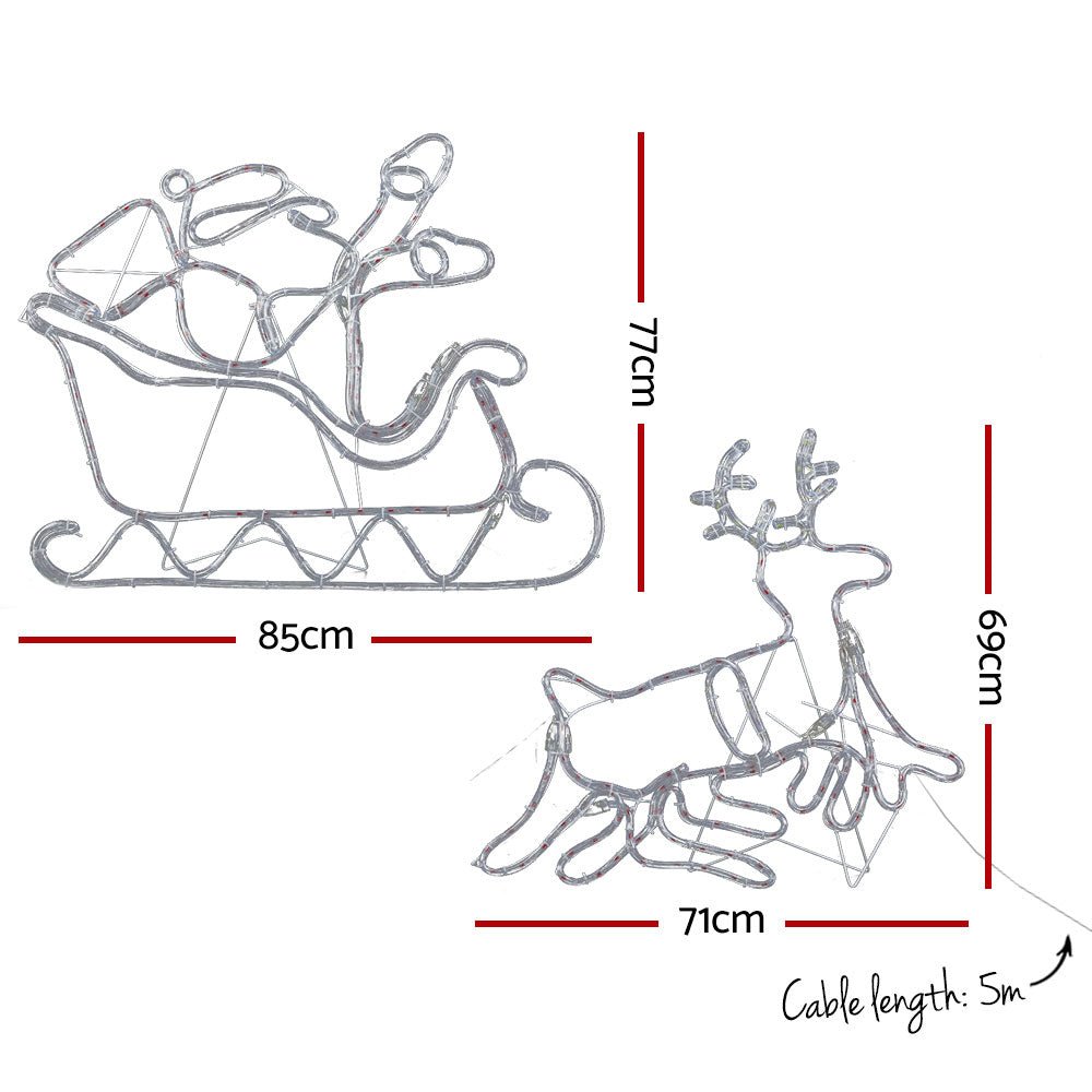 Christmas Motif Lights LED Rope Reindeer Waterproof Colourful Xmas - Direct On Sale