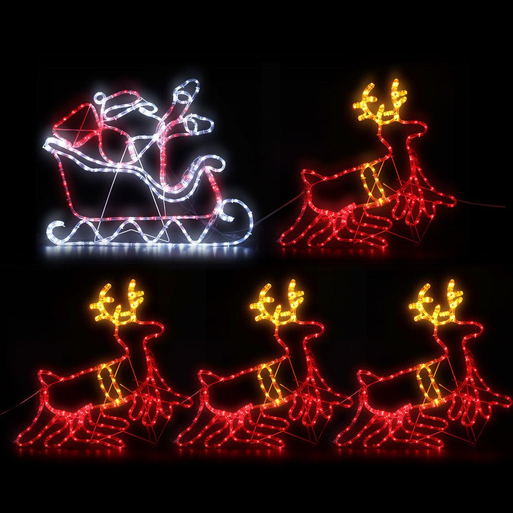 Christmas Motif Lights LED Rope Reindeer Waterproof Colourful Xmas - Direct On Sale
