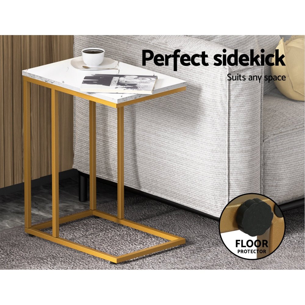 Coffee Table Side Table Laptop Desk Bedside Sofa Wooden Table Marbel - Direct On Sale