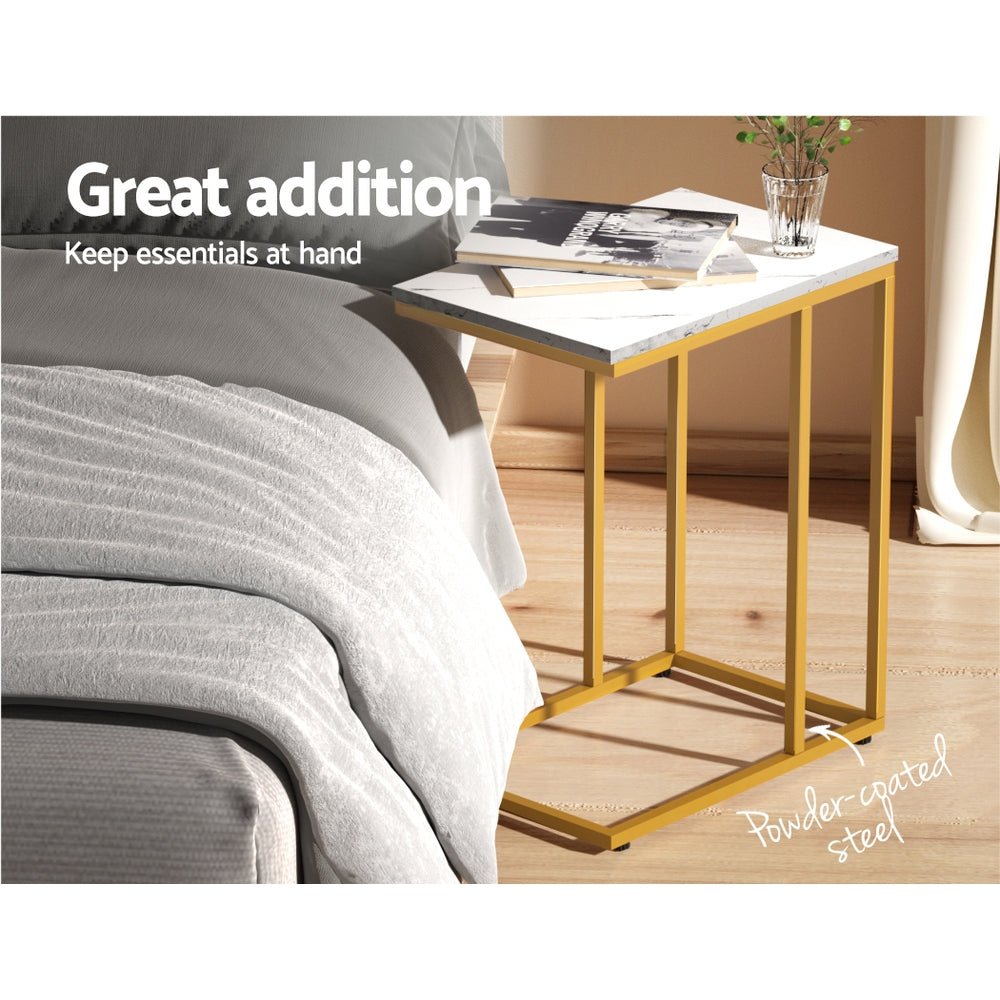 Coffee Table Side Table Laptop Desk Bedside Sofa Wooden Table Marbel - Direct On Sale