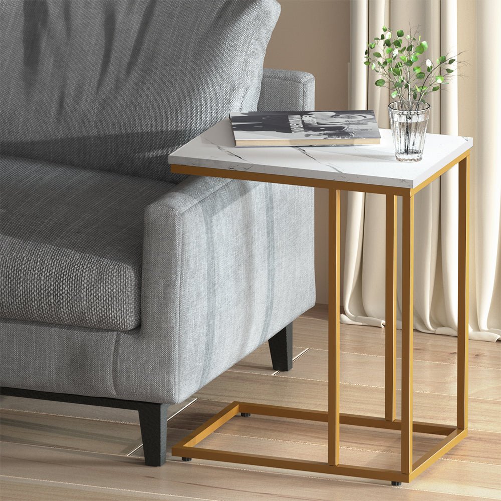 Coffee Table Side Table Laptop Desk Bedside Sofa Wooden Table Marbel - Direct On Sale