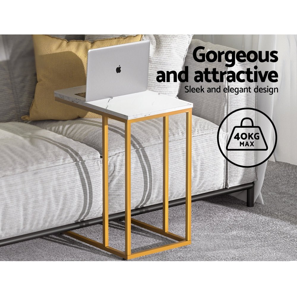 Coffee Table Side Table Laptop Desk Bedside Sofa Wooden Table Marbel - Direct On Sale