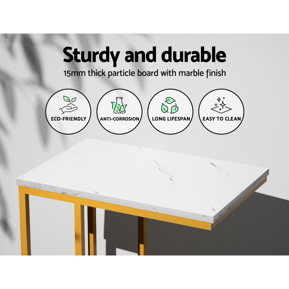 Coffee Table Side Table Laptop Desk Bedside Sofa Wooden Table Marbel - Direct On Sale