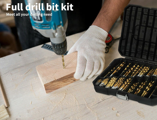 Drill Bits Set HSS Metric 1mm - 10mm Titanium Coated Metal Wood Plastic 230PCS - Direct On Sale