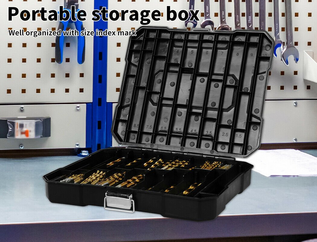 Drill Bits Set HSS Metric 1mm - 10mm Titanium Coated Metal Wood Plastic 230PCS - Direct On Sale