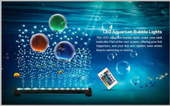 LED Air Bubble RGB Aquarium Light Submersible