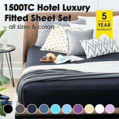 1500TC Ultra Soft Fitted Sheet Pillowcases Set