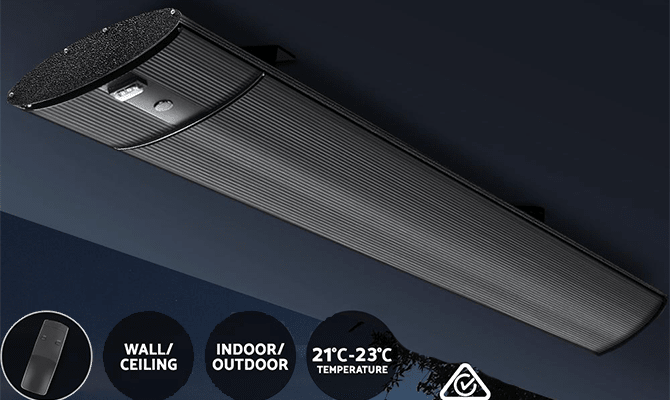 Electric Radiant Strip Heater Outdoor 1800W - Direct On Sale