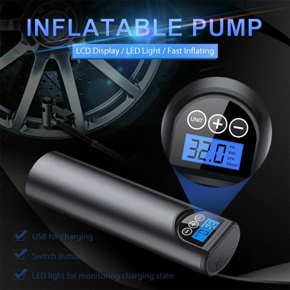 Electric Wireless LCD Display Mini Car Air Pump - Direct On Sale