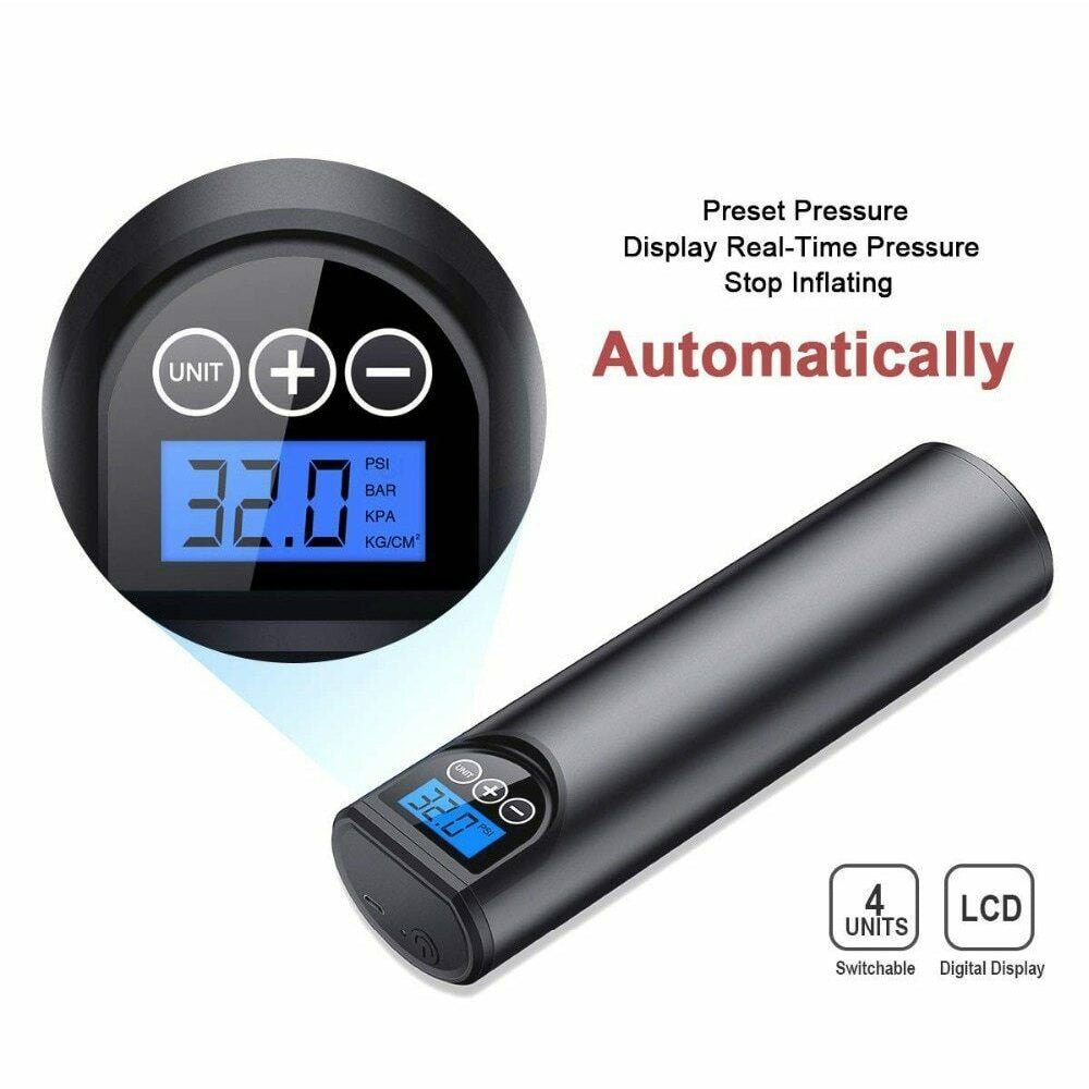 Electric Wireless LCD Display Mini Car Air Pump - Direct On Sale