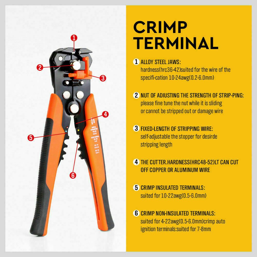 Electrical Wire Connectors Kit Cable Crimper Stripper Cut Pliers 400Pc Terminal - Direct On Sale