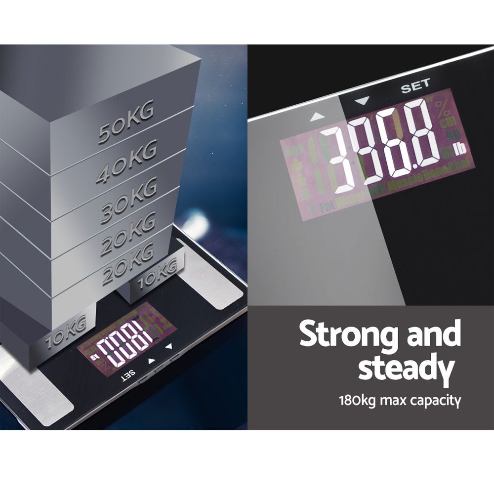 Electronic Digital Bathroom Scales Body Fat Scale Bluetooth Weight 180KG - Direct On Sale