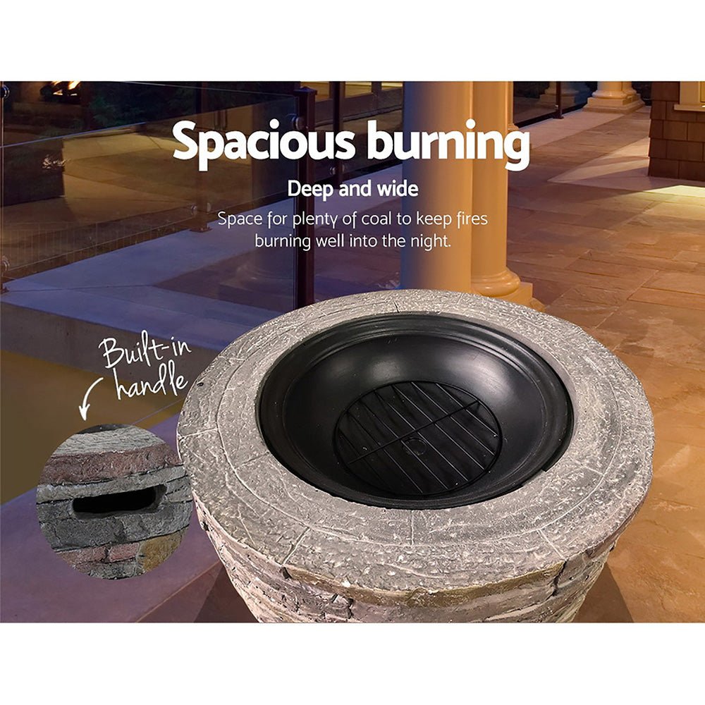 Faux stone Fire Pit Outdoor Fireplace Garden Firepit Heater - Direct On Sale