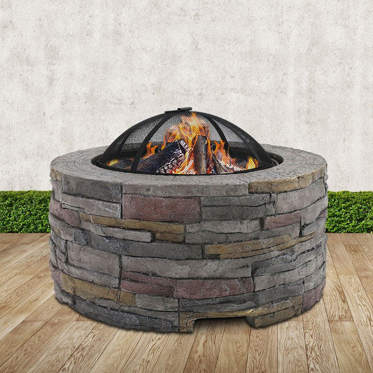 Faux stone Fire Pit Outdoor Fireplace Garden Firepit Heater - Direct On Sale