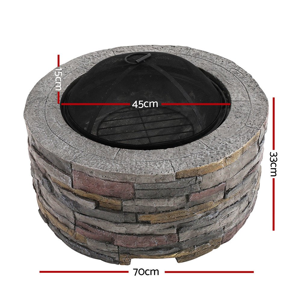 Faux stone Fire Pit Outdoor Fireplace Garden Firepit Heater - Direct On Sale