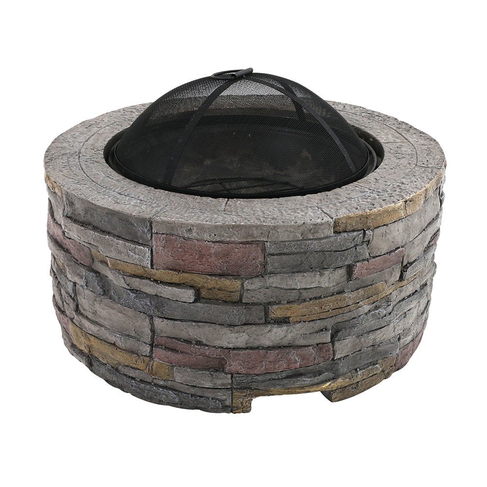 Faux stone Fire Pit Outdoor Fireplace Garden Firepit Heater - Direct On Sale